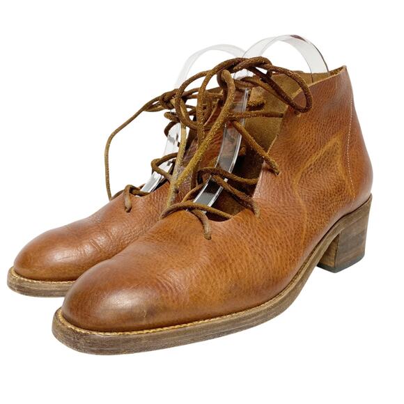 Vintage Barneys New York Womens Size 39 Lace Up Leather Boots - Picture 1 of 11